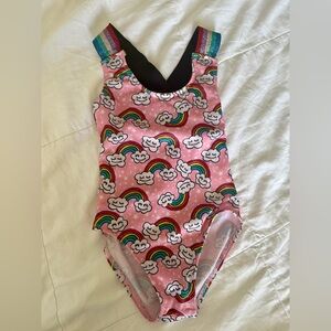 Lola + The Boys Pink Rainbow Cloud Swimsuit Size 4